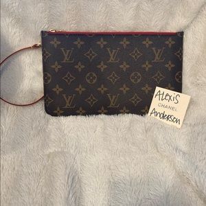 ❌SOLD❌ Louis Vuitton monogram and cherry Neverfull wristlet / pouch